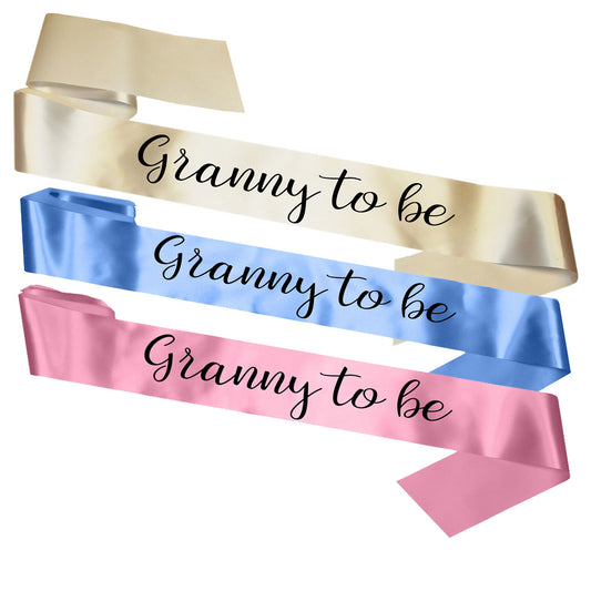 Granny To Be Sash Baby Shower Gender Reveal Sash - Choose your colour!