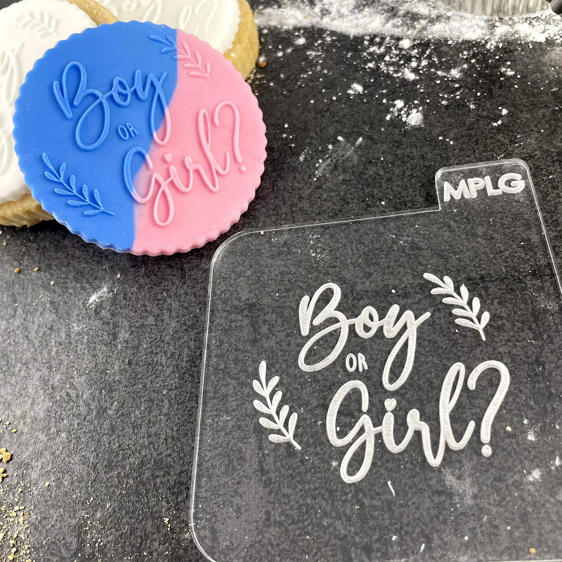 Boy or Girl? Icing Stamp Embosser for Biscuits, Cookies, Cupcake Toppers