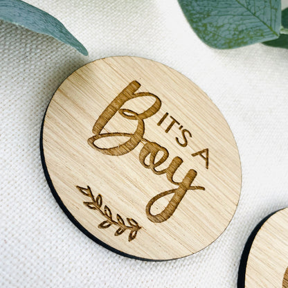 It's a Boy & It's a Girl Wooden Disks Photo Prop