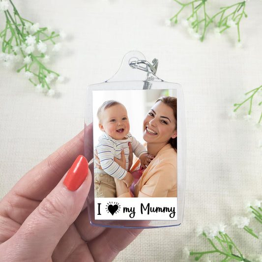 I love my Mummy Keyring - Mother's Day Photo Key ring - Any photo - Jumbo X Large 70mm x 45mm Keychain
