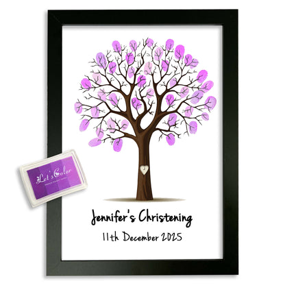 Personalised Christening Print - Finger Print Tree - Option include Frame and Ink Pad - Add your name & Date