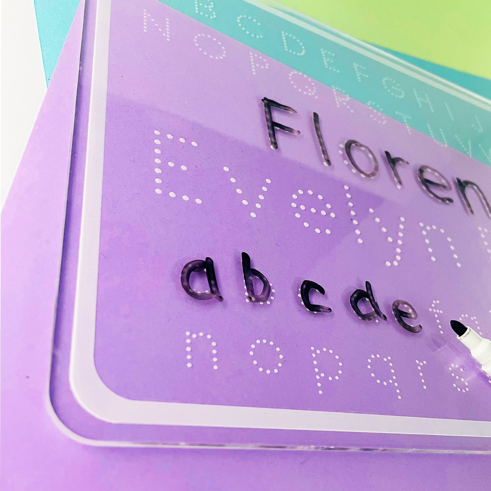 Personalised Alphabet Name Writing Board + Whiteboard Pen - Add your Childs Name to Their Educational Gift!