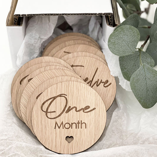 Wooden Milestone Cards