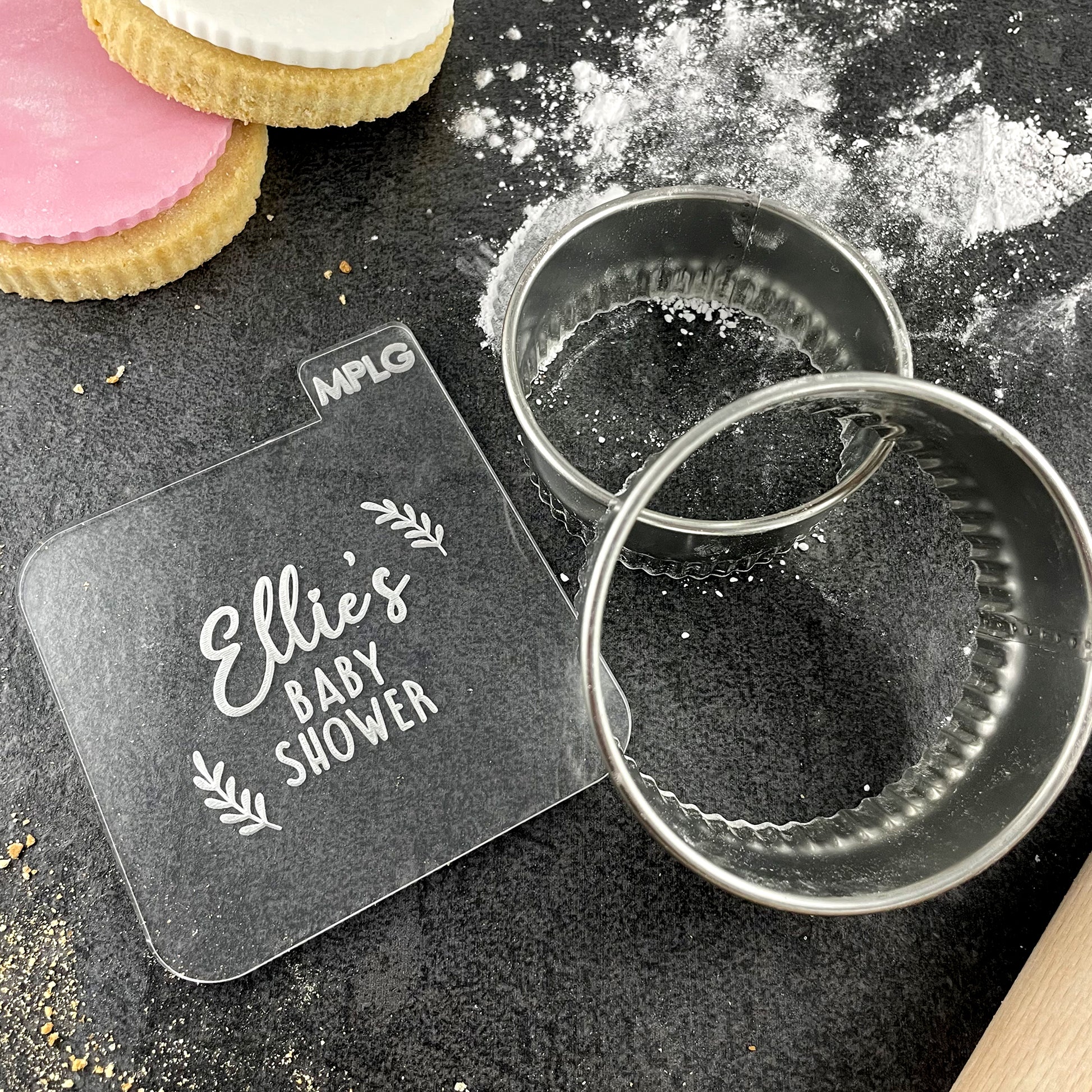 Personalised Baby Shower Icing Stamp Embosser for Biscuits, Cookies, Cupcakes