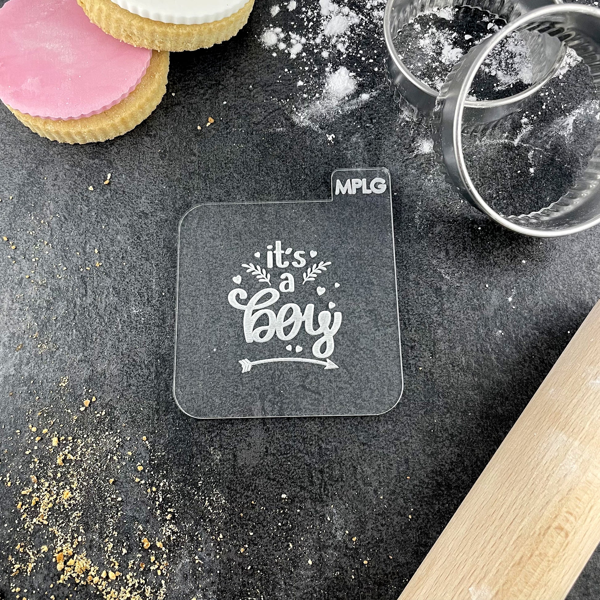 It's A Boy Icing Stamp Embosser for Biscuits, Cookies, Cupcakes
