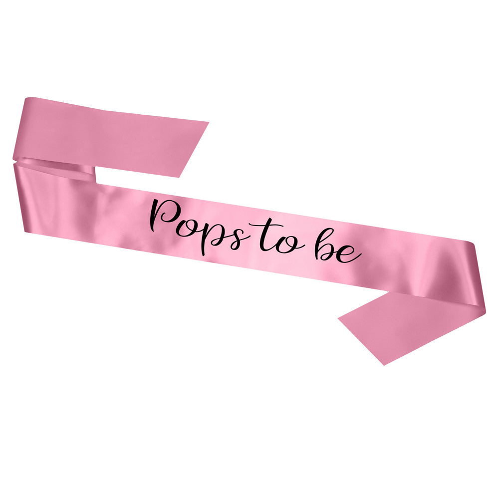 Pops To Be Sash Baby Shower Gender Reveal Sash - Choose your colour!