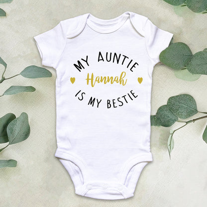 My Auntie is My Bestie Baby Grow Vest - Add any Name
