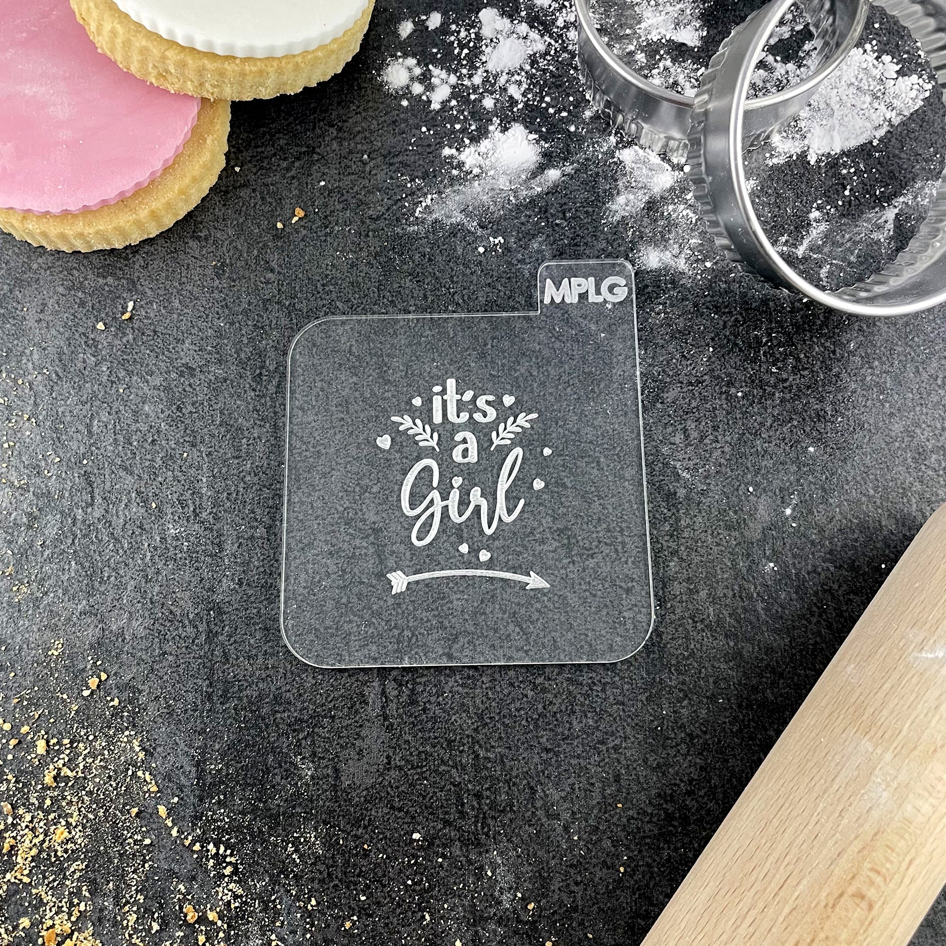 It's A Girl Icing Stamp Embosser for Biscuits, Cookies, Cupcakes