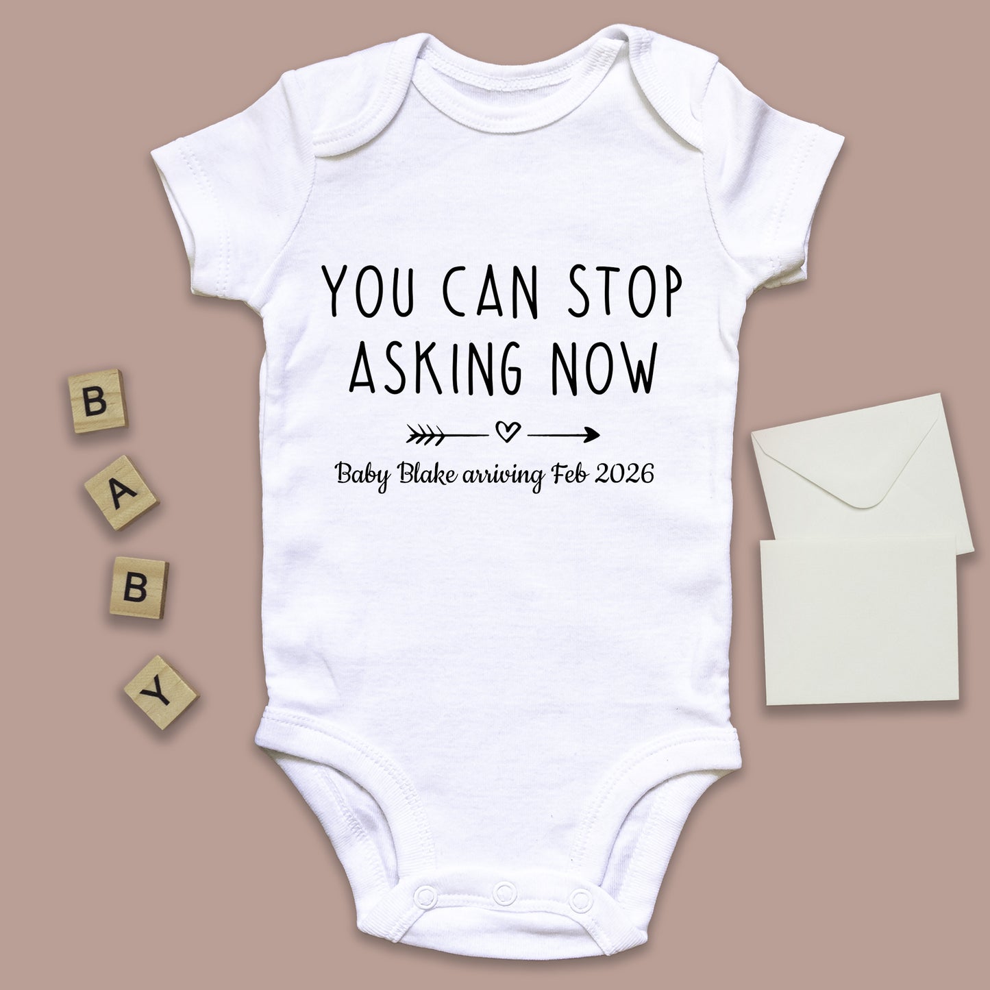 You Can Stop Asking Now Baby Grow Vest Pregnancy Announcement Due Date