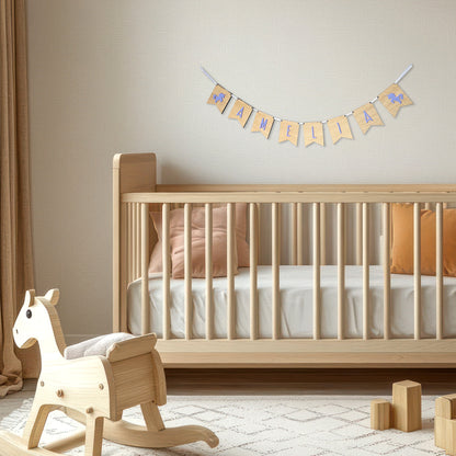 Personalised Oak Wood Name Bunting - Nursery or Child's Room Decor - Add any Name