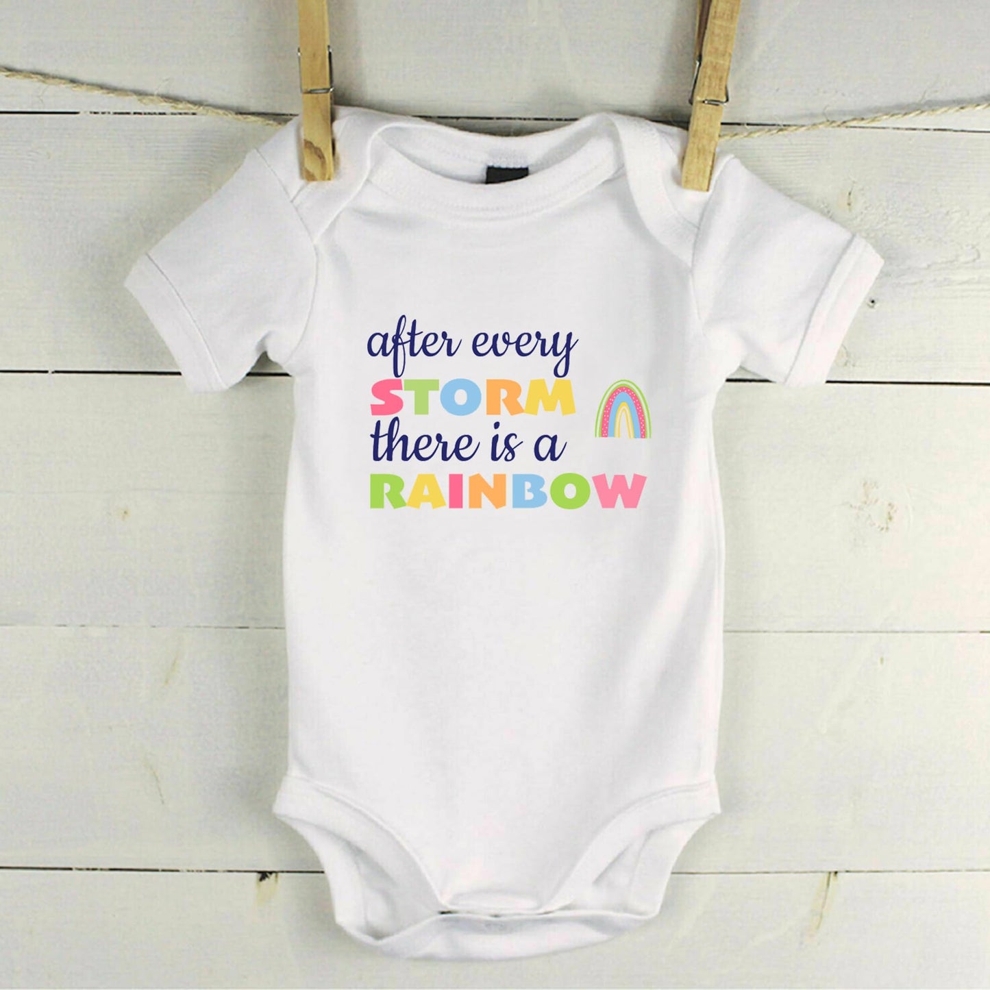 After Every Storm There is a Rainbow Baby Grow Vest