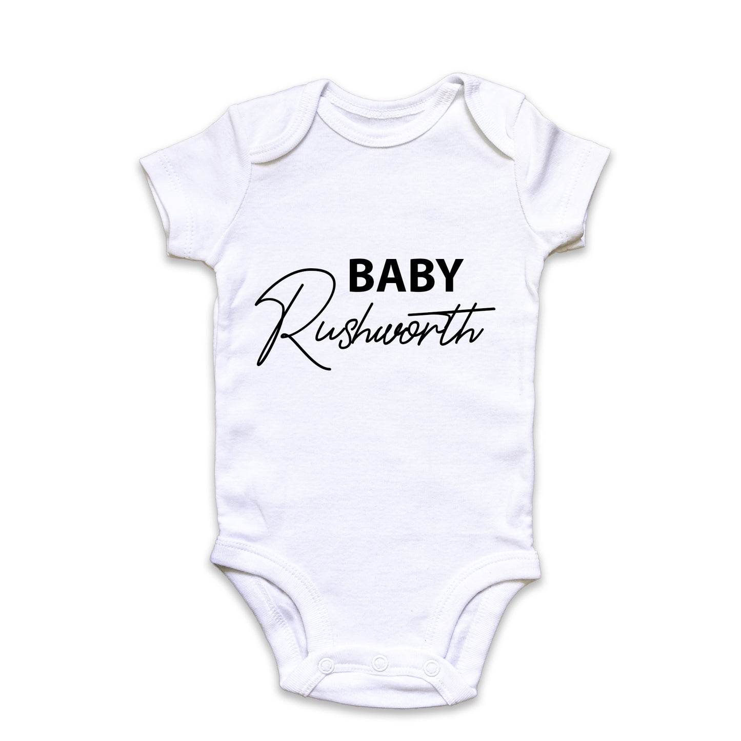 Personalised Surname Baby Grow Baby Vest Pregnancy Announcement
