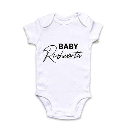 Personalised Surname Baby Grow Baby Vest Pregnancy Announcement