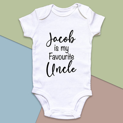 Personalised Jacob is my Favourite Uncle Baby Grow Vest - Add any Name