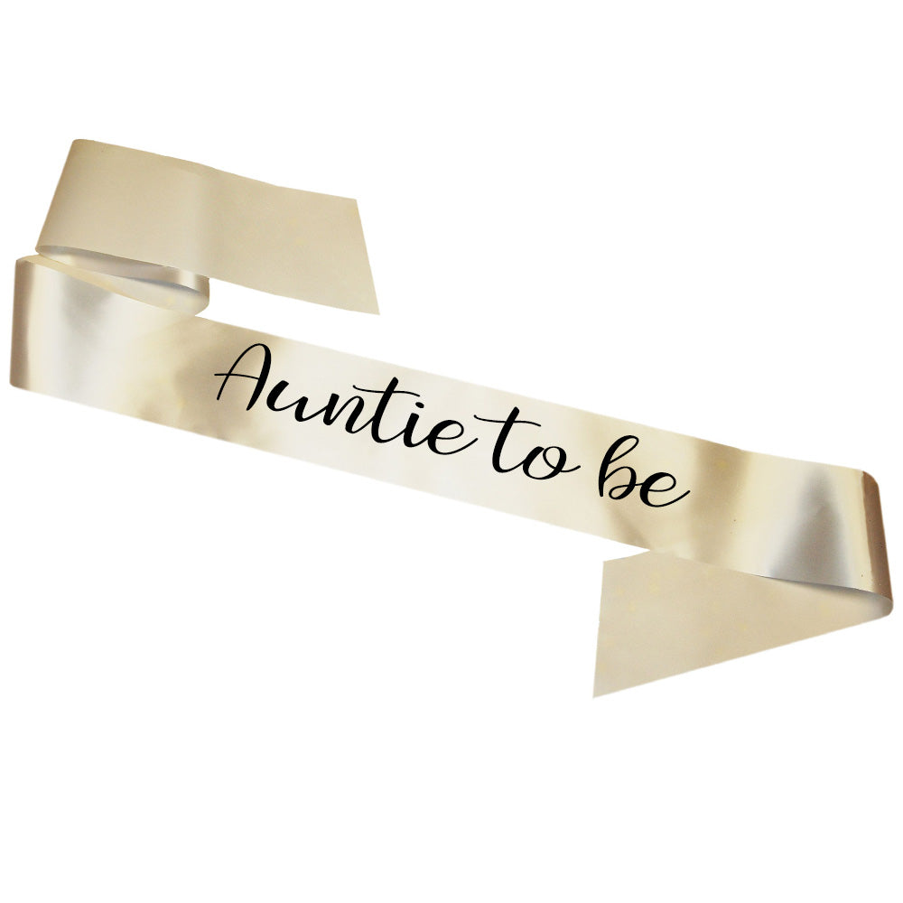 Auntie To Be Sash Baby Shower Gender Reveal Sash - Choose your colour!