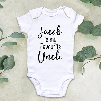 Personalised Jacob is my Favourite Uncle Baby Grow Vest - Add any Name
