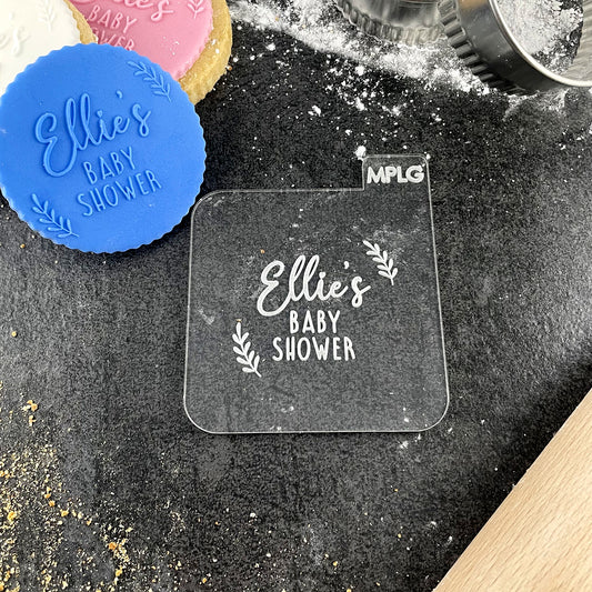 Personalised Baby Shower Icing Stamp Embosser for Biscuits, Cookies, Cupcakes