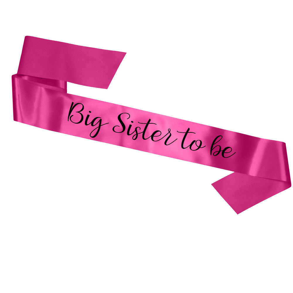 Big Sister To Be Sash Baby Shower Gender Reveal Sash - Choose your colour!